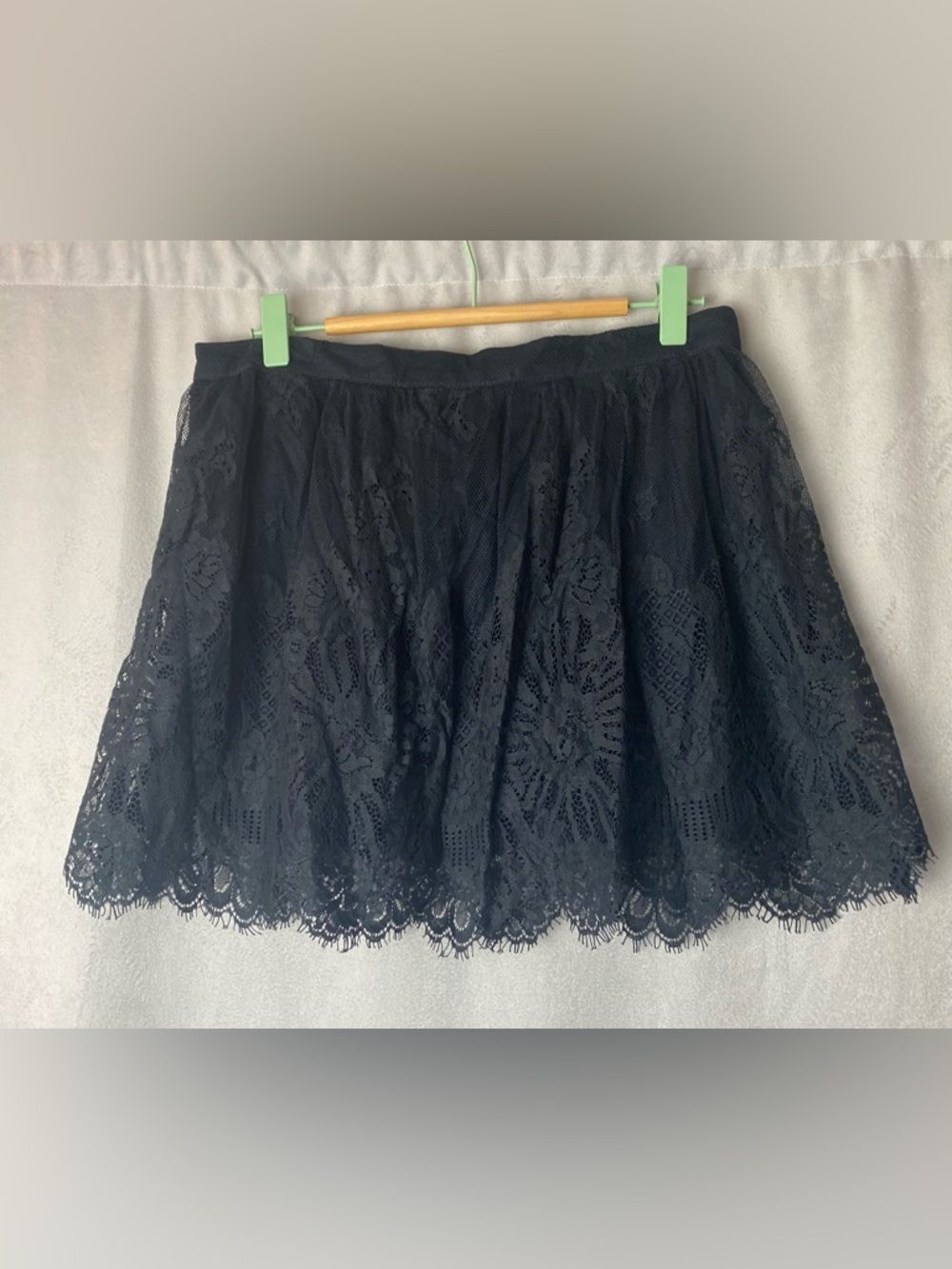 Dark Blue Floral Lace Whimsygoth Y2K lace Skater Goth Mini Skirt M